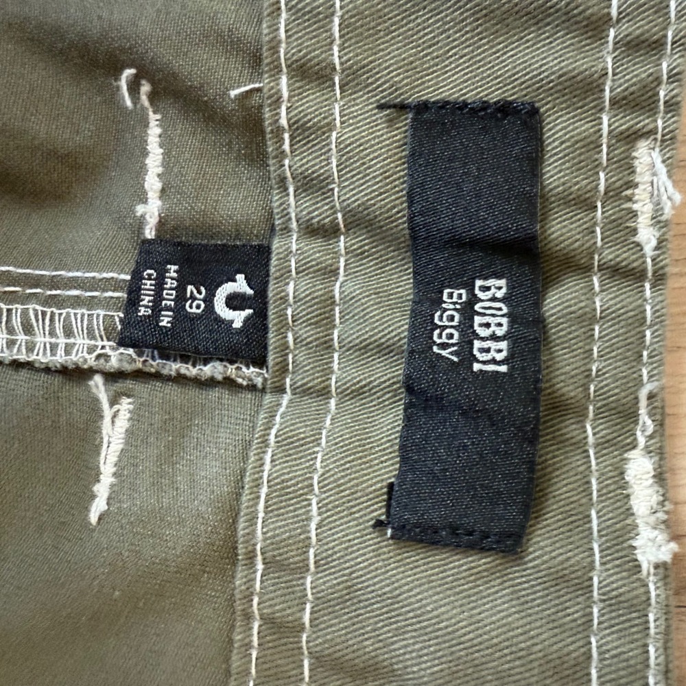 True Religion Kalamata Bobbi Baggy Cargo Pants Wide Leg Contrast Stitch‎ 29 - Picture 3 of 8